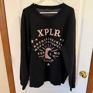 XPLR Womens 3XL Black & Light Pink Heavy Knit Sweater
